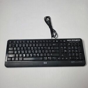 HP 5335U USB Wired Gaming Computer Keyboard Volume Control Black 505060-371